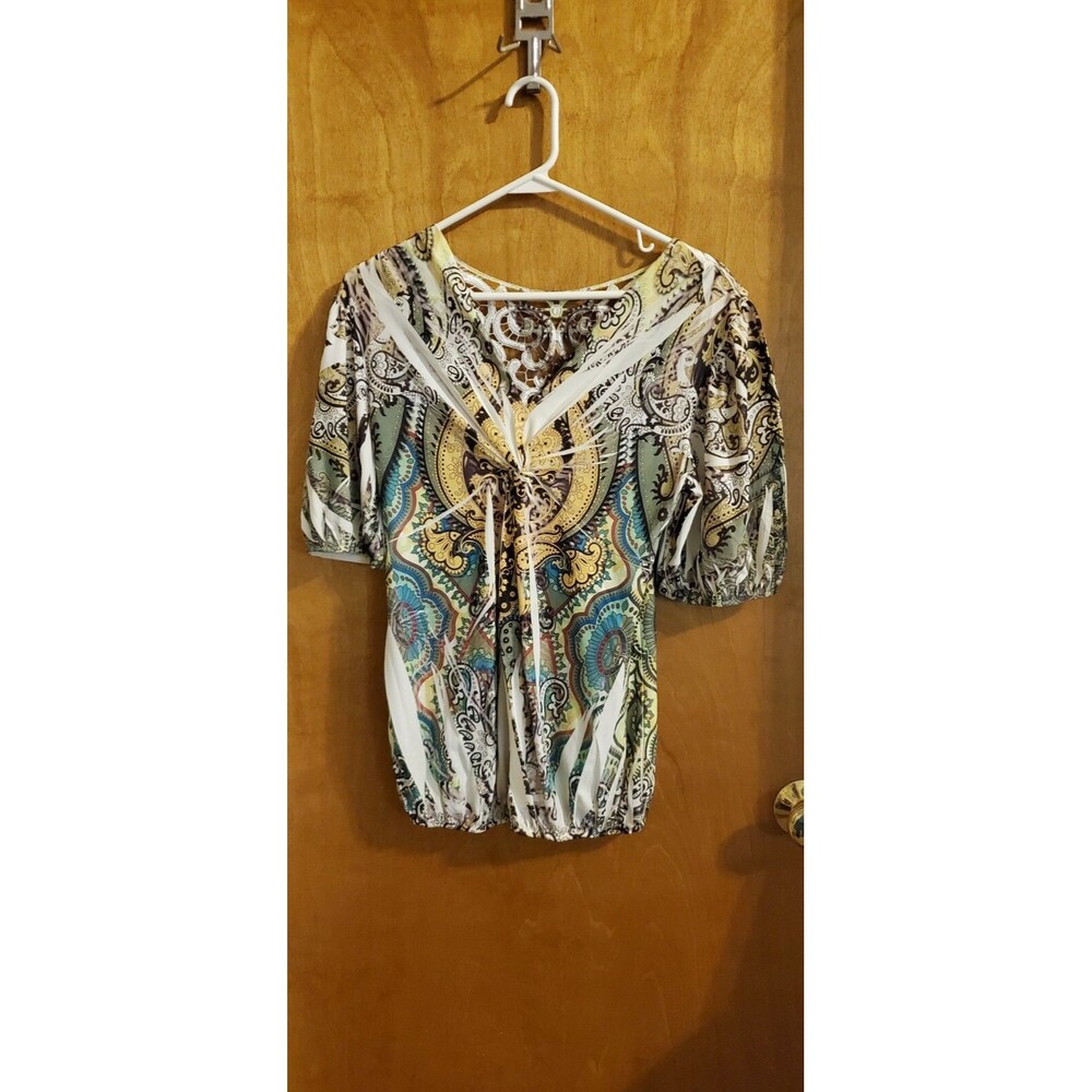 Simply Irresistible Blouse Womens Medium Multicolor Top Shirt blouse